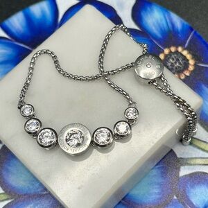 Michael Kors silver-tone cubic zirconia slider bracelet #J32